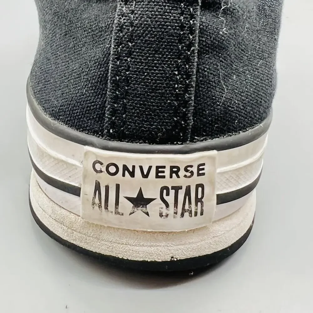 Converse Shoes Girls Boys 5 Black Canvas Chuck Taylor All Star High Top Sneakers